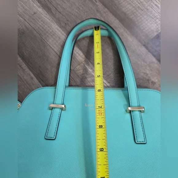 Kate Spade Mint Turquoise Bowler Satchel Crossbody Bag Y2K Classy Aqua Designer - Picture 7 of 13